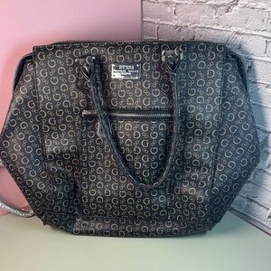 Guess Signature Black and Tan Tote